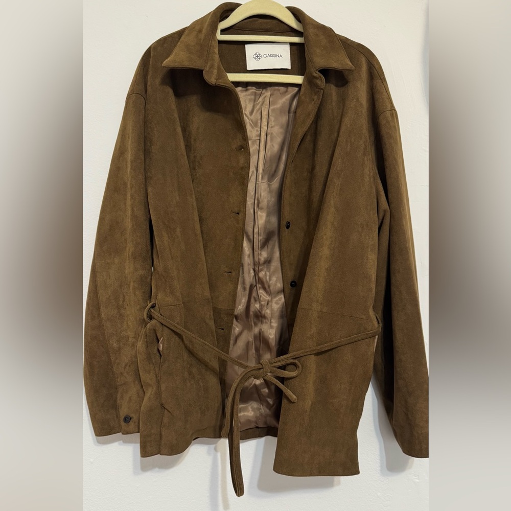 Women's Brown Suede Trench Coat